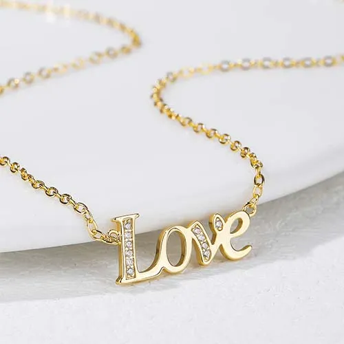 LOVE Alphabet Pendant Necklace