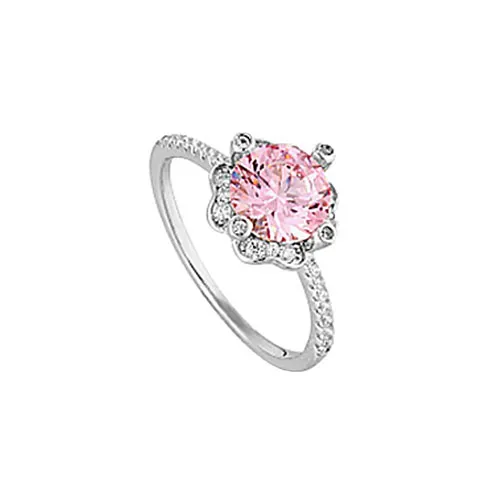 Pink Sapphire and Diamond Ring